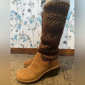 UGG brand Suede and knit boots